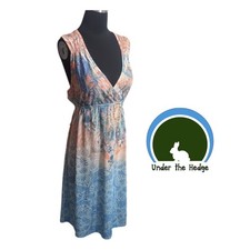 Blue & Orange Floral Paisley Dress XXL fairy artsy boho whimsy J2