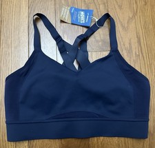 Brooks Women’s Run Sports Bra Drive Interlace Navy Blue Size 38DD/E NWT
