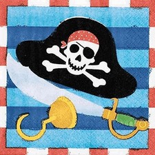 Pirate's Treasure Map Caribbean Kids Birthday Party Paper Beverage Napkins