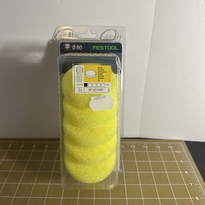 Festool Accessories 201989 Polishing pad PS STF D80x20 YE/5