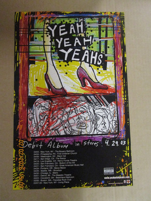YEAH YEAH YEAHS Fever To Tell Tour / Promo Poster New! Unused! 2003 Interscope
