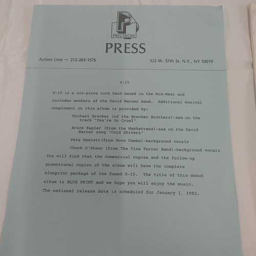 X-15: blueprint PRECISION 12" LP 33 RPM - Picture 6 of 8