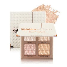 4-color highlighter makeup palette shimmer bronze contour shadow illumination hi
