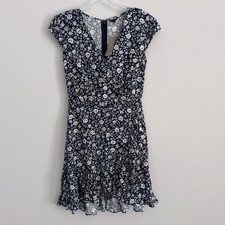 J.Crew Mercantile Women’s  Navy Floral Dress 00 Ruffle Hem NWT