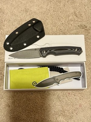 CIVIVI Altus Fixed Blade Knife Gray and Black Layered G10 Handle 14C28N