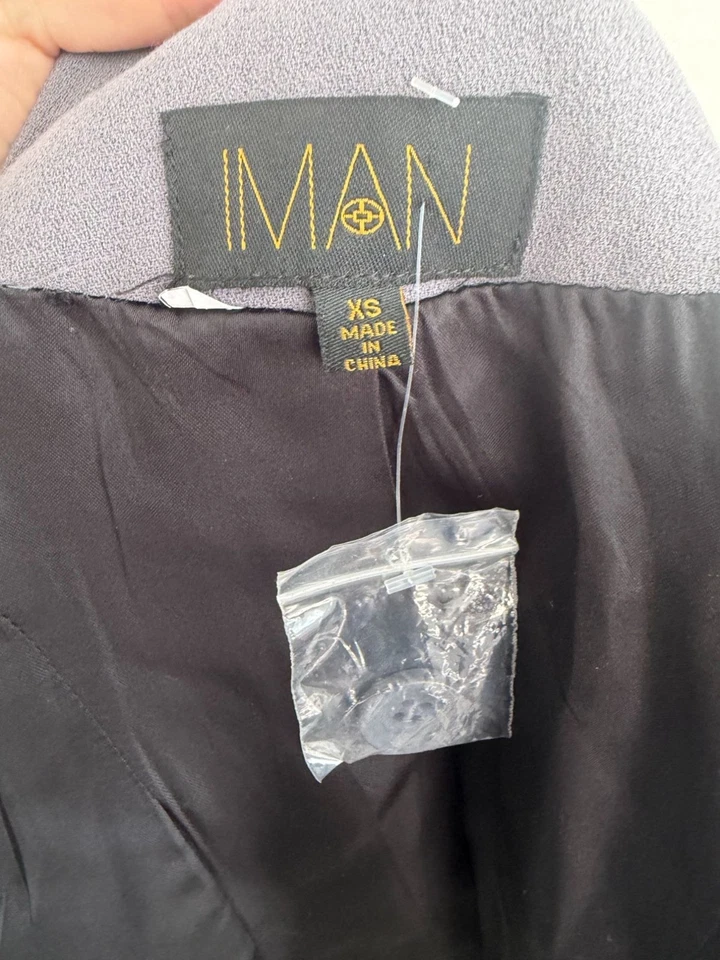 Chaqueta Blazer IMAN Gris Lentejuelas Adornada Talla XS NUEVA SIN ETIQUETAS Foto 3 de 4