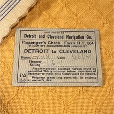 Detroit & Cleveland Navigation Co. Passenger Ticket May 31, 1935