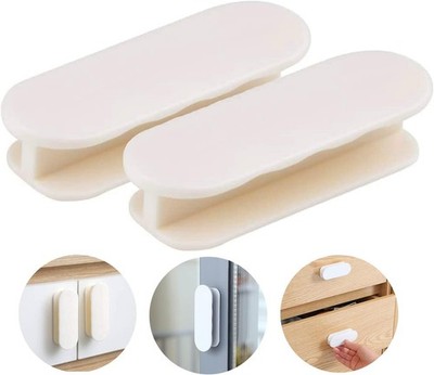 Pack of 2 Balcony Door Handles, Door Knobs, Self-Adhesive Door Handles, Cabinet