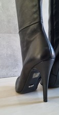 RARITÄT! Neuwertige Glamour-Stiefel BUFFALO London Gr. 39 Echtleder schwarz TOP!