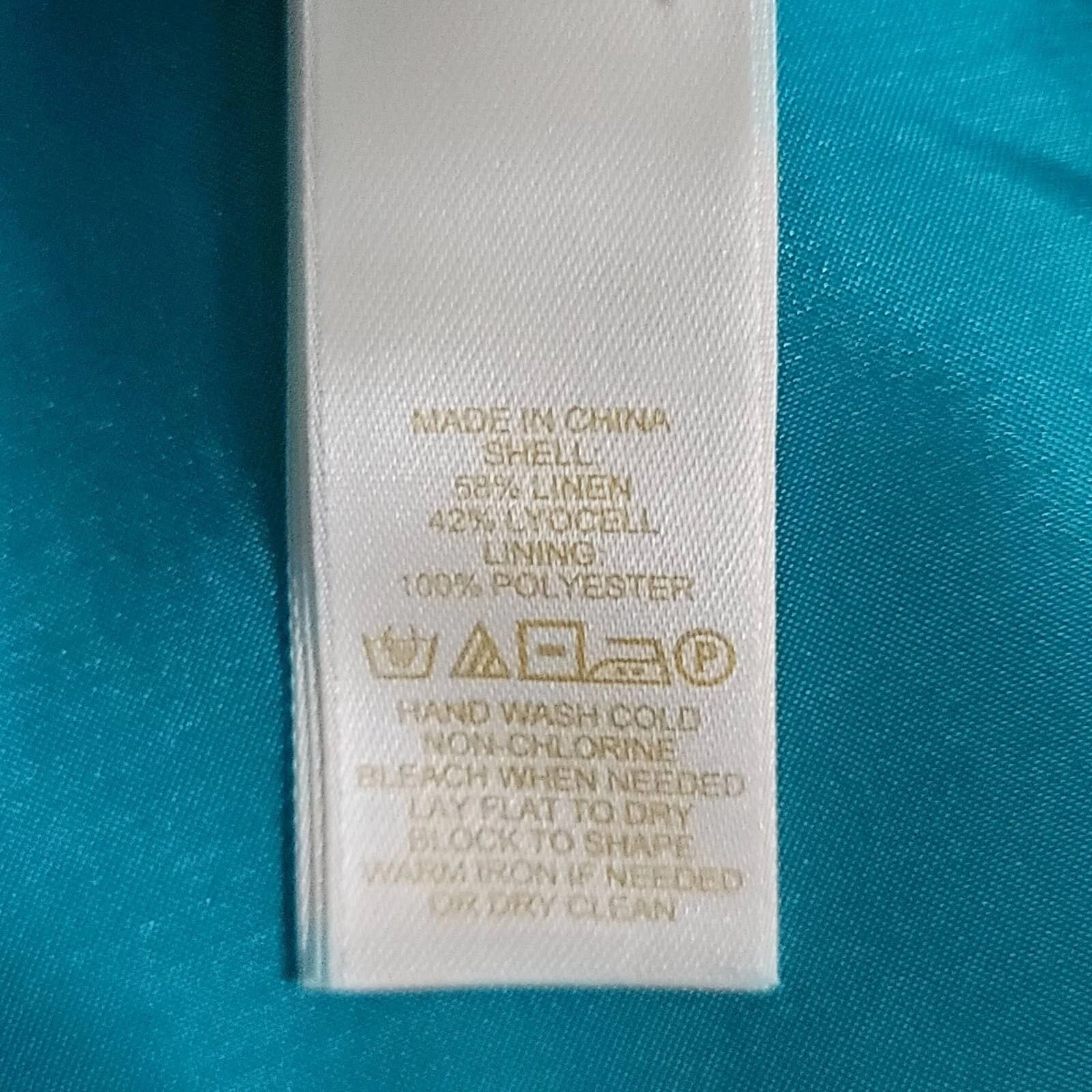 Abito Kate Spade misto lino 8 maniche turchese tasche A Line classico