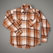 Vintage Levi  s Plaid Shirt Made USA Orange Tab Large Western