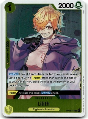 Lilith R Carrying On His Will OP13-113 One Piece TCG Foil NM | eBay