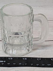 Vintage Miniature A&W Root Beer Mug Embossed/Raised Lettering 3 1/4" Tall