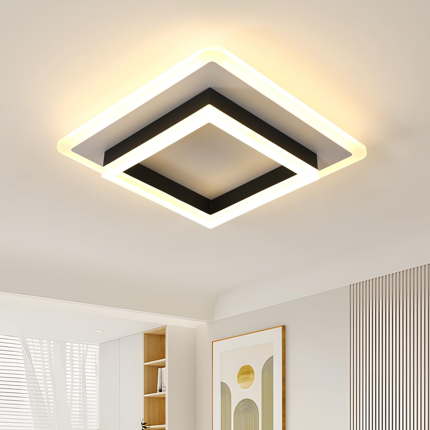 Plafoniera LED 30W 3250LM Lampada da Soffitto Moderna Plafoniere Design Quadrata