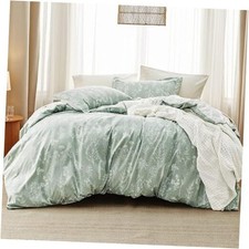 Comforter Set - Sage Green Bed Set, 3 Pieces Cute Floral King 01 - Sage Green