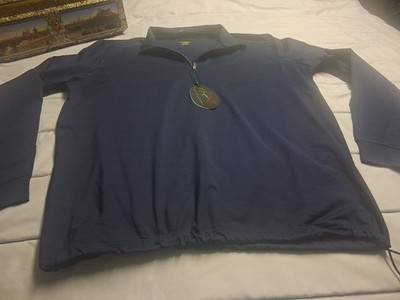 NWT Greg Norman BLUE CAPTAIN  SHARK 1/4 zip Pullover Jacket. Large Sz.