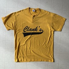 Vintage 1990s Russel Athletic Collegiate Shirt Large Raglan Made In USA Yellow