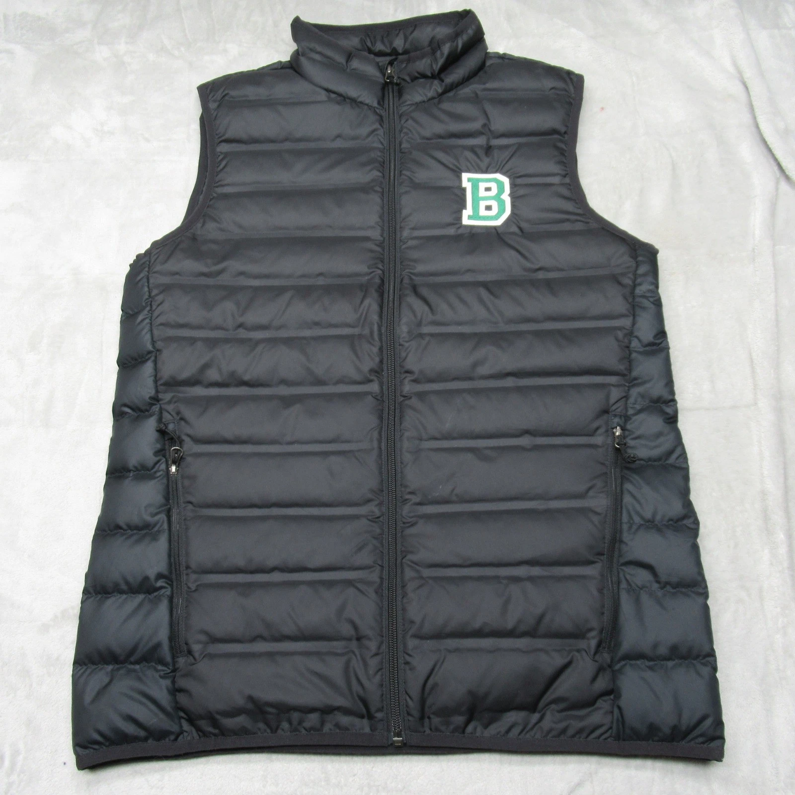 Columbia Down Vest Mens Small Black Lake 22 Insulated Full Zip Light Puffer LOGO