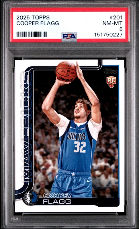 2025 TOPPS #201 COOPER FLAGG ROOKIE RC PSA 8