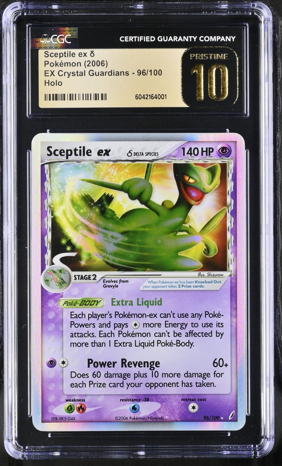 2006 Pokémon Sceptile ex δ Holo EX Crystal Guardians #96/100 CGC PRISTINE 10