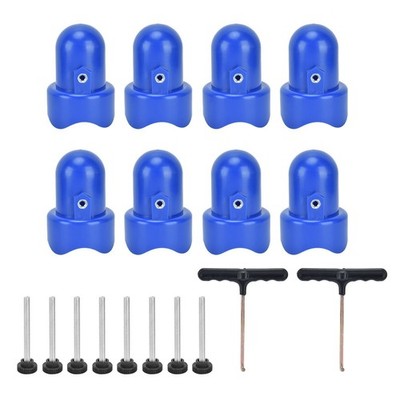 Trampoline Enclosure Pole Cap with Screw Thumb T Hook Spring Pull Tool Accessory