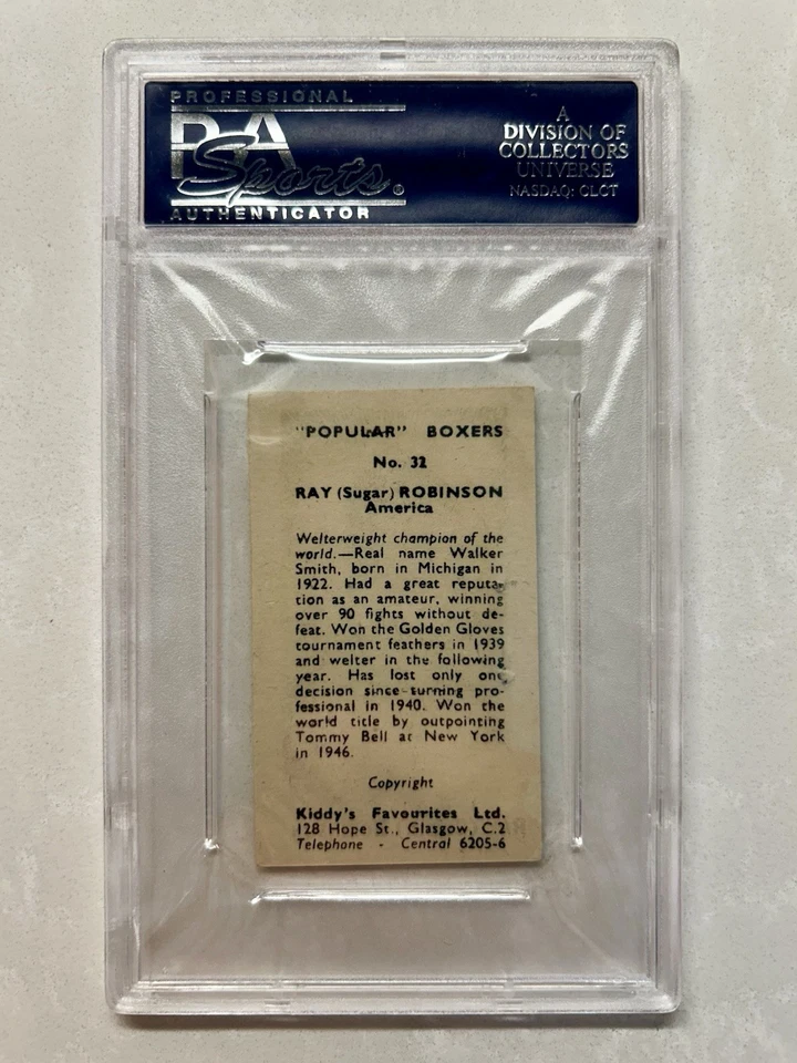 1950 Kiddy's Favourites Popular Boxers Sugar Ray Robinson #32 PSA AUTH 🔥 SHARP! - Image 2 of 2