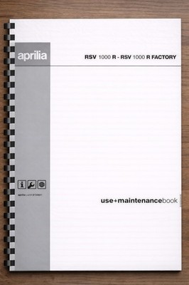 Aprilia RSV 1000 R Factory Owners User Guide Manual 