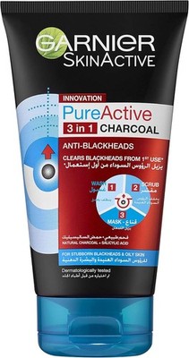 Garnier Skin Active 3in1 Charcoal WASCHPEELING UND MASKE 150ML