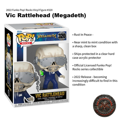 New Megadeth Vic Rattlehead Funko Pop #320 Rust In Peace NM/MT