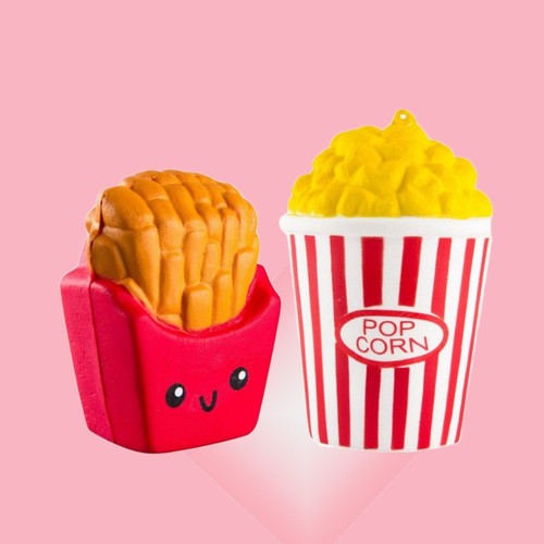 2 pezzi di giocattoli dolci a crescita lenta spremere patatine fritte popcorn - Zdjęcie 3 z 12