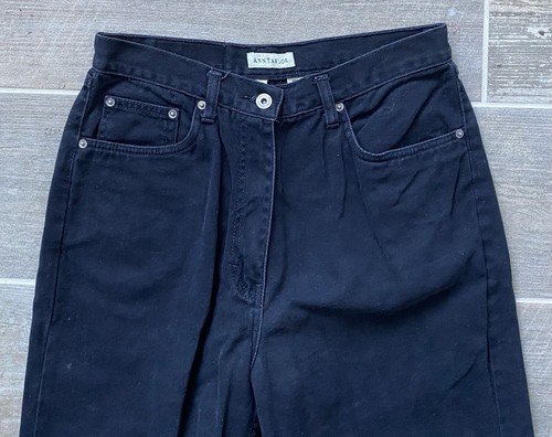 Vintage ATDenim Size 12L High-Waist Black Jeans 5-Pocket Straight Leg 31” Inseam - Picture 2 of 6