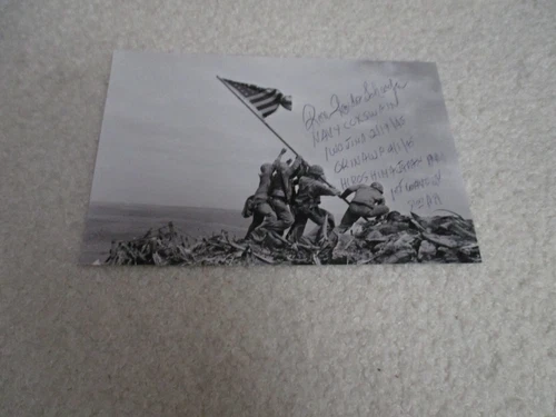 RON SCHARFE Signed 4x6 Photo IWO JIMA AUTOGRAPH 1