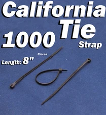 1000 X pcs Black 8" Tie Cord Strap 200mm Network Nylon Plastic Cable Wire Zip 