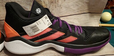 Adidas Harden Stepback Mens Basketball Shoe Black Purple Coral
