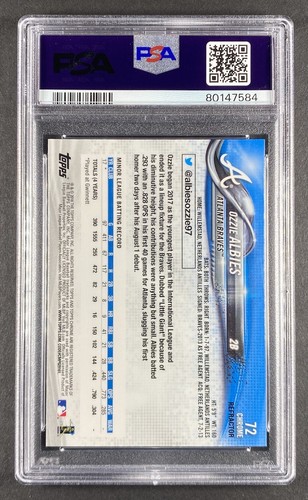2018 Topps Chrome Sepia Refractor Ozzie Albies RC Rookie PSA 10 Atlanta Braves - Picture 2 of 2