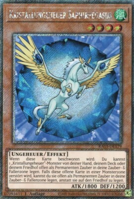 yugioh crystal monster Sapphire Pegasus RA03-EN179 PLATINUM SECRET RARE GERMAN