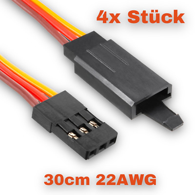   4 Servokabel JR Graupner Robbe Futaba 30cm Verlängerungskabel 22AWG Verschluss