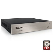 ZOSI 8ch H.265+ 5MP Lite DVR Recorder 1TB HDD for CCTV Camera Security System