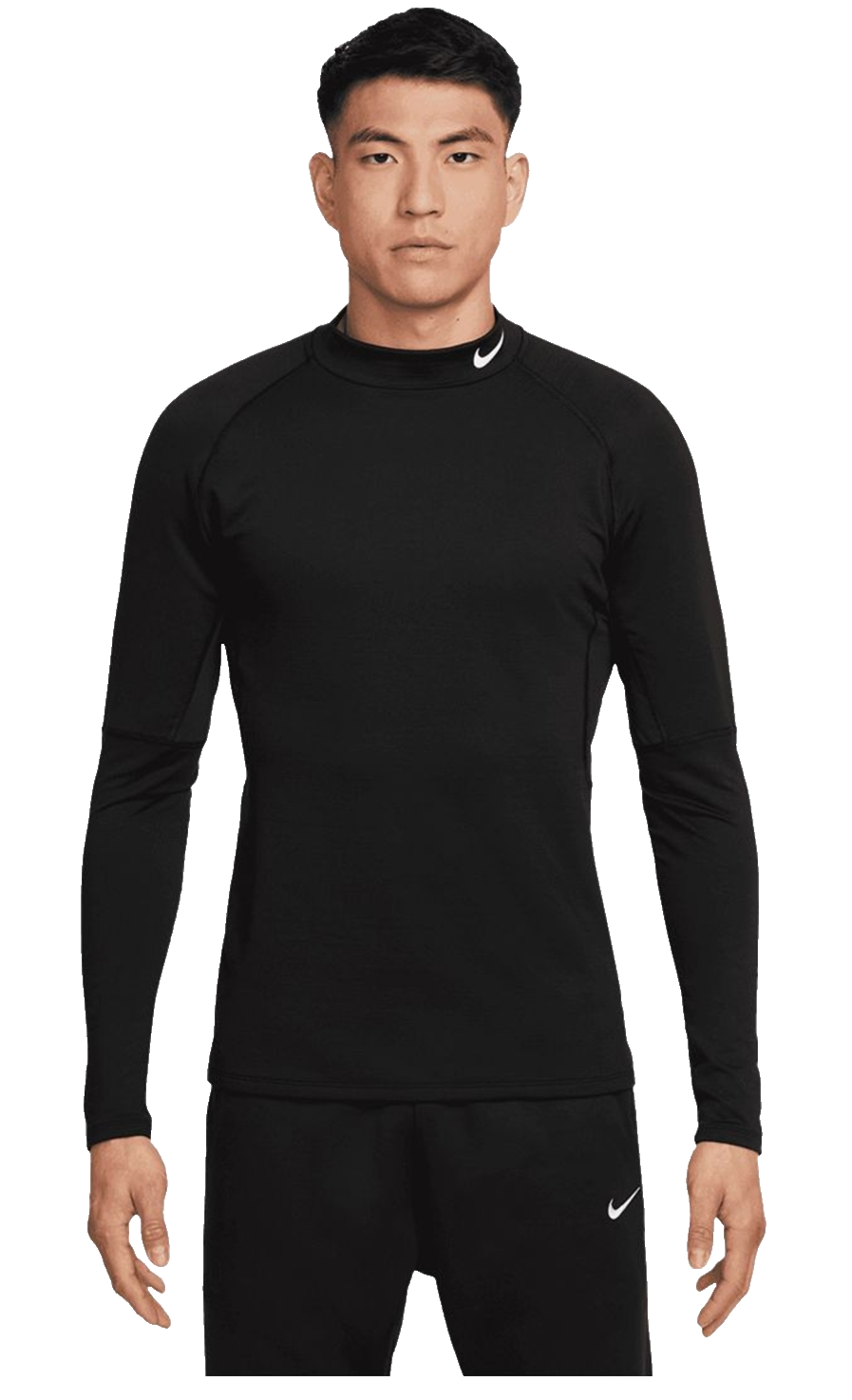 Nike Pro Slim Fit Dri-Fit Warm Mock Neck Long Sleeve Fitness Shirt Black XXL