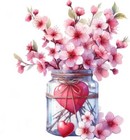 Flower In Jar Wall Art Bedroom Nursery Car Decor Colourful Vinyl Sticker Decal
