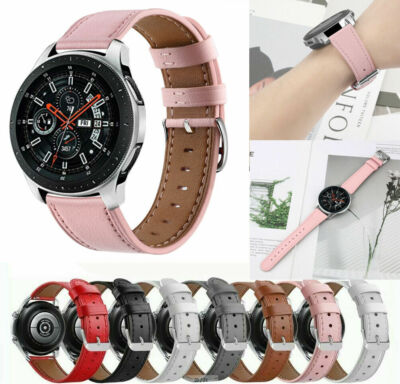For Samsung Galaxy Watch 46mm / Gear S3 Watch Bands 22mm Genuine Leather Strap
