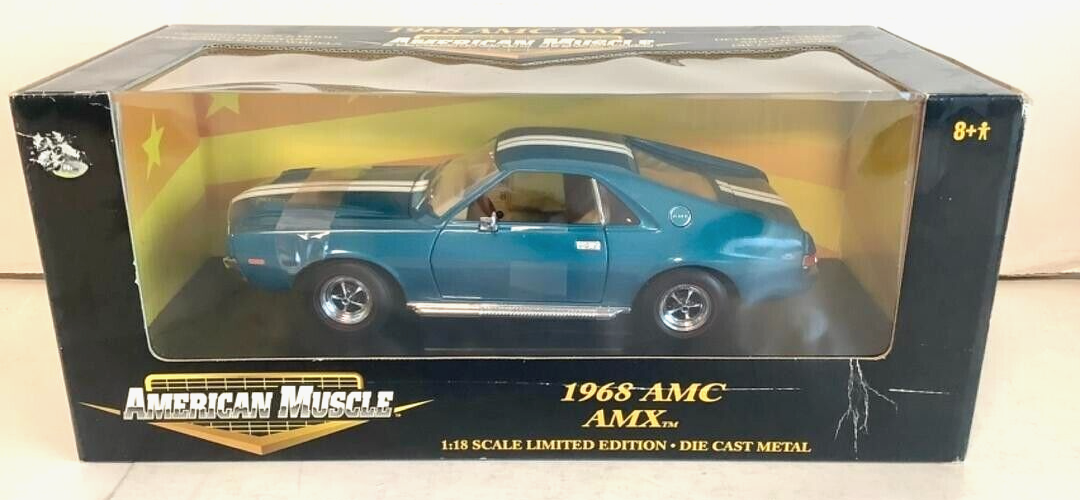 ERTL 32282 1:18 American Muscle 1968 AMC AMX Limited Edition Blue Diecast Car