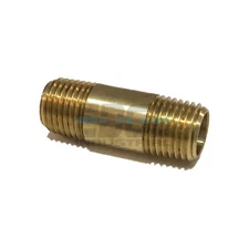 BRASS NIPPLE 1/4" X 1/4", 1-1/2" LENGTH, MALE NPT MNPT FUEL/AIR/WOG