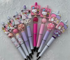 Custom Beaded Pens. H. Kitty  Friends. Gifts. Basket filler. Party gifts. teen