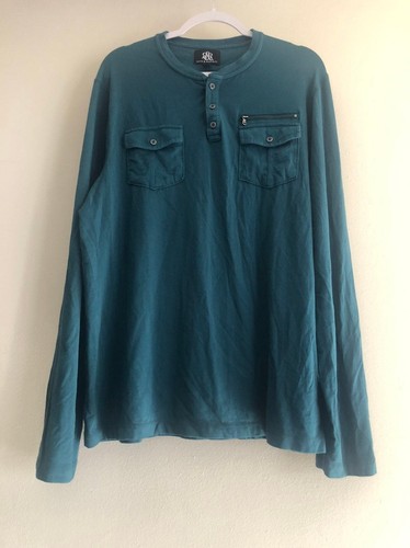 Rock & Republic Men's Casual Henley Long Sleeve sz XL