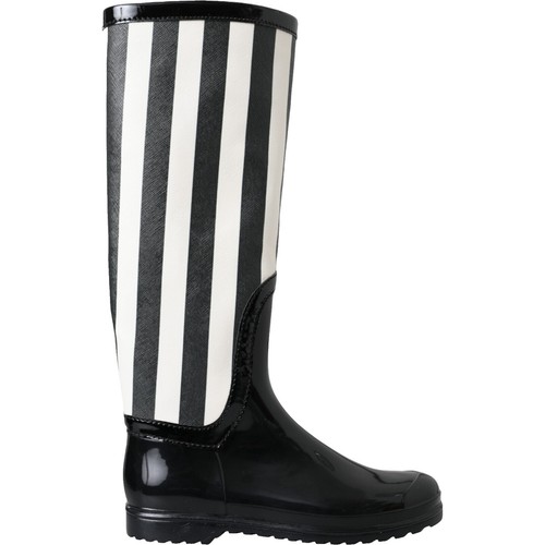 Dolce & Gabbana Metallic Silver Pull On Rain Boots Men Men\'s Shoes Dolce & Gabbana Metallic Black Pull On Rain Boots Shoes main image 4