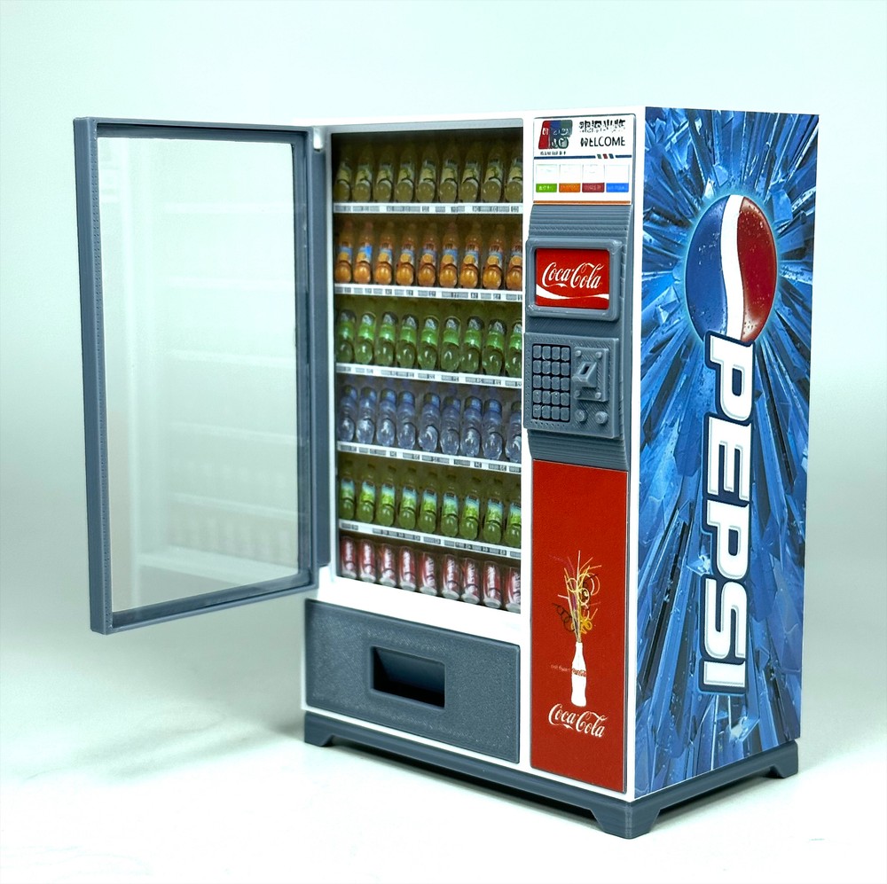 1/18 Diorama Vending Machine Model Drink Cabinet Prop Beverage Model Scene Toy