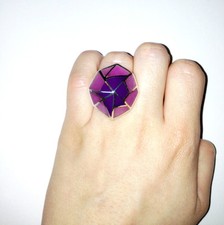 Stephen Webster Shattered Ring in Sterling Silver Pink &  Purple Inlay Size 6