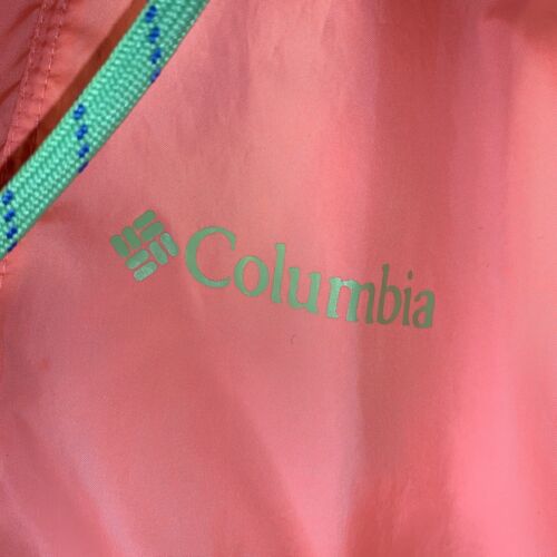 Columbia Windbreaker Jacke Lightweight Damen Small Neon Lime Blue Coral - Bild 2 von 6