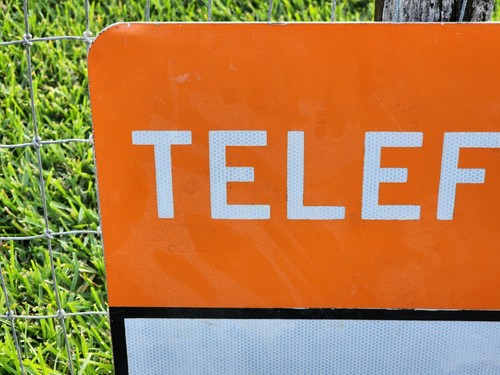 Insegna Telefono Pubblico Metallo Originale Telefono Publico 24" X 24" - Foto 2 di 6